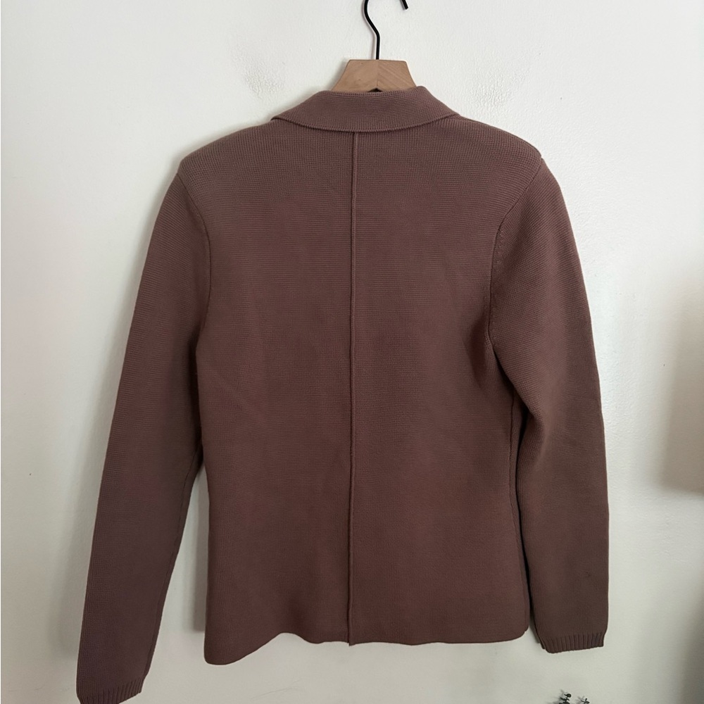 L'AGENCE Lacey Solid Knit Blazer Elegant Taupe Mauve Chic Women’s Medium NWT - Picture 7 of 8